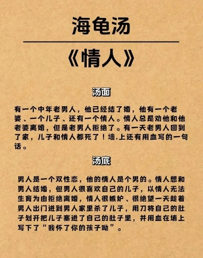 海龟汤恐怖题大全解答，惊悚答案揭秘