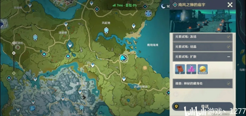 原神蒙德地灵龛钥匙攻略，分布图揭秘！