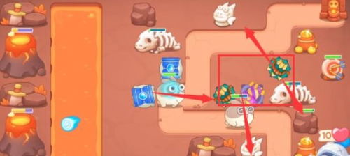 保卫萝卜4饿龙传说第56关攻略图解