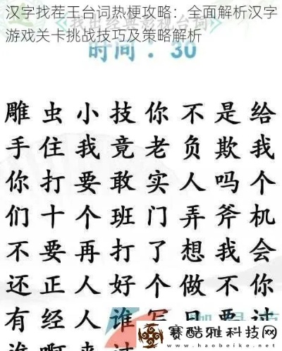 《汉字找茬王通关秘籍：轻松消除全部热梗》