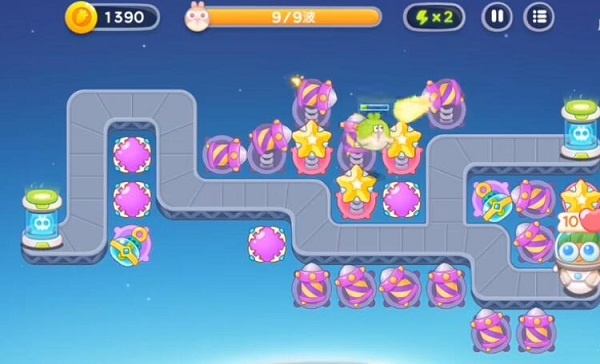 保卫萝卜4太空穿越第2关满星攻略