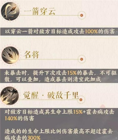 忘川风华录霍去病技能解析