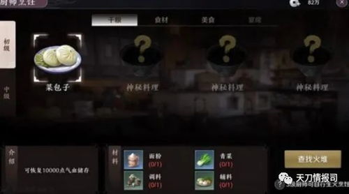 天涯明月刀手游厨师升级攻略