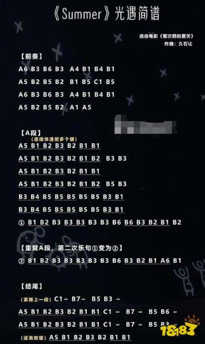 光遇《街头阳光灿烂》弹奏简谱分享