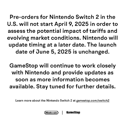 Switch 2及游戏主机受特朗普关税影响