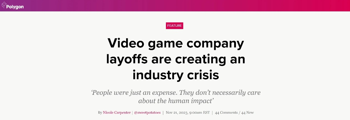 Polygon被收购后裁员众多