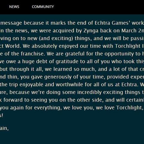 《火炬之光3》开发商Echtra games宣布解散
