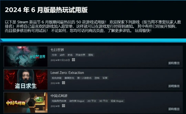2025年Steam六月新品节精选推荐！总有一款等你来发现
