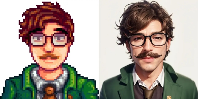 《星露谷物语》20小时还原制作人肖像，玩家神还原！