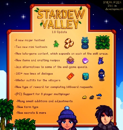 《星露谷物语》1.7版本更新在即，揭秘新内容！