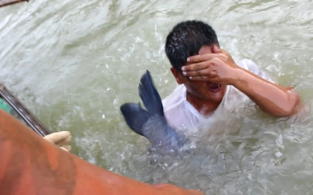 澳门奇观！海水倒灌市民捕鱼忙，大鱼成抢手货，体验捕鱼乐趣