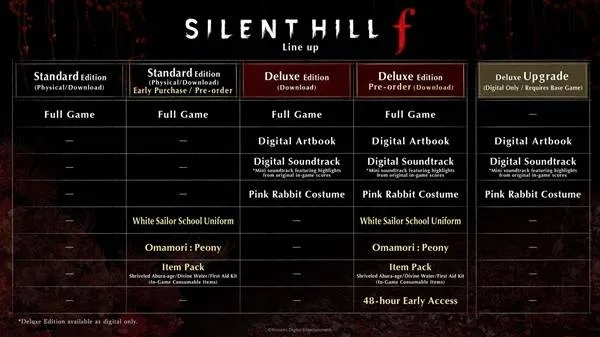 《寂静岭f》豪华版明日首启，独家评测：哪个版本值得入手？