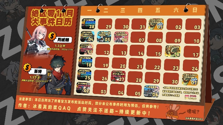 《绝区零》1.1版狂欢日历，揭秘新活动一览盛宴