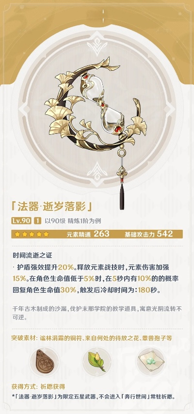 《原神》鹤鸣余音突破解析：4.4武器新效果与材料全揭秘