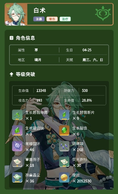 《原神》4.2白术平民攻略：全介绍+新配装解析，轻松上分！