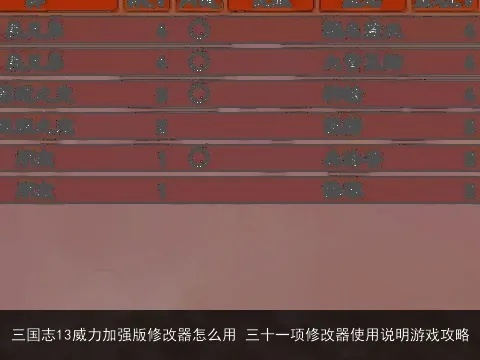 三国志13修改器实战，San13Editor隐藏功能深度拆解与崩溃规避方案