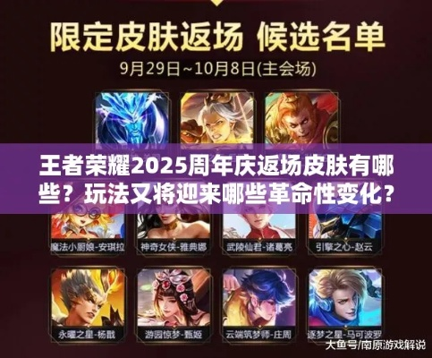 2026王者荣耀周年皮肤怎么选？7年数据揭秘返场规律+实战避坑指南